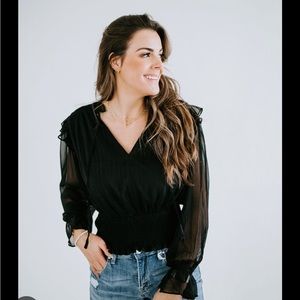 never worn! smocked waisted blouse